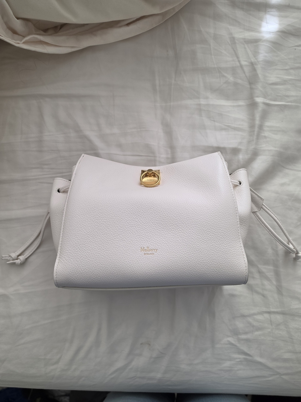 Mulberry Small Iris White with Blue / Ivory Top Handle